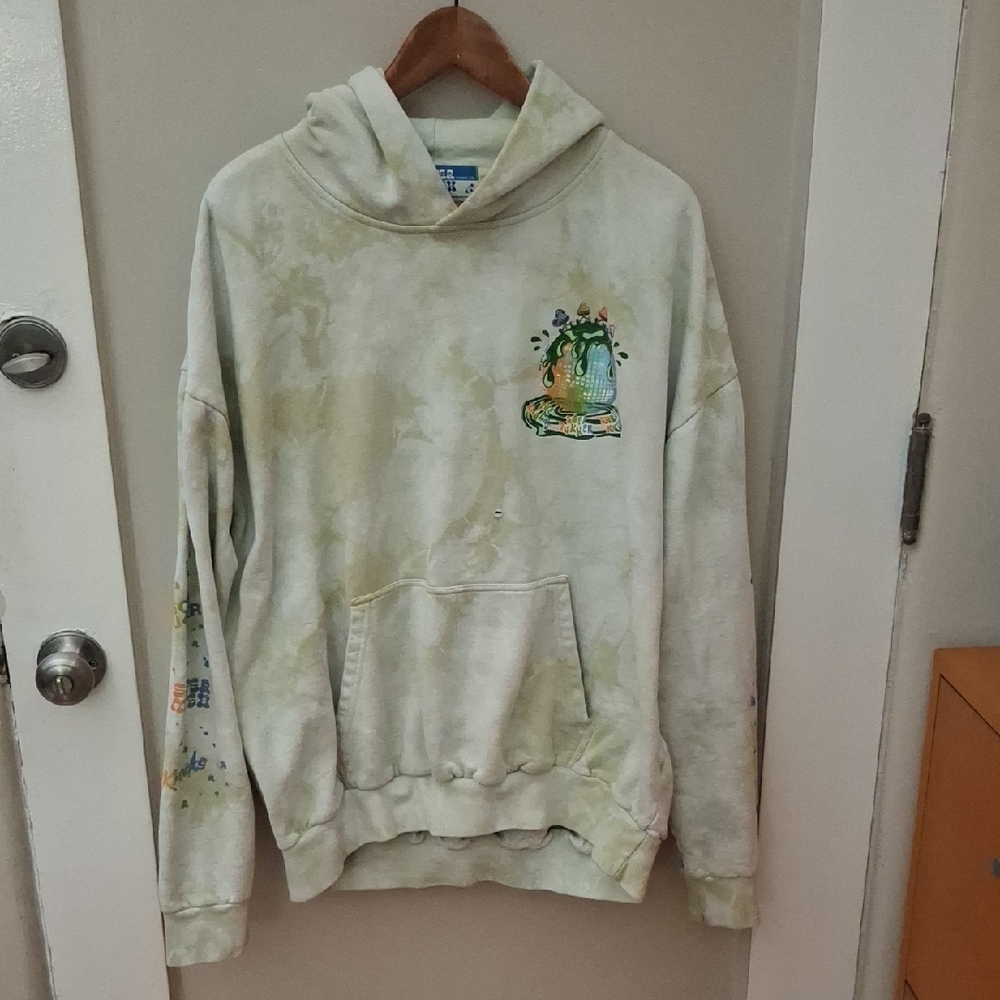 Super Mush Men's Cream Tiedye Hoodie Sweatshirt_1